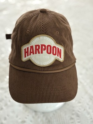Harpoon Brewery Logo Corduroy Baseball Cap Hat. Beer. Brown. OSFM
