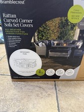 BRAMBLECREST RATTAN CURVED SOFA SET COVERS CVMS3X