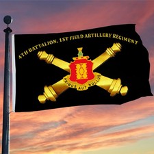 4th Battalion, 1st Field Artillery Regiment Flag 3x5Feet with Brass Grommets