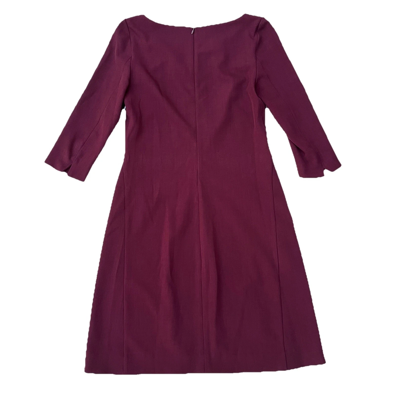 VETEMENTS M.M. Abito Lafleur The Alexandra A Line scollo a V elasticizzato abbigliamento da carriera taglia 2 Claret