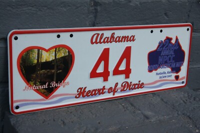 2007 ALABAMA License Plate * NPCC * NO. # 44 * AUSTRALIAN SIZE * NATURAL BRIDGE