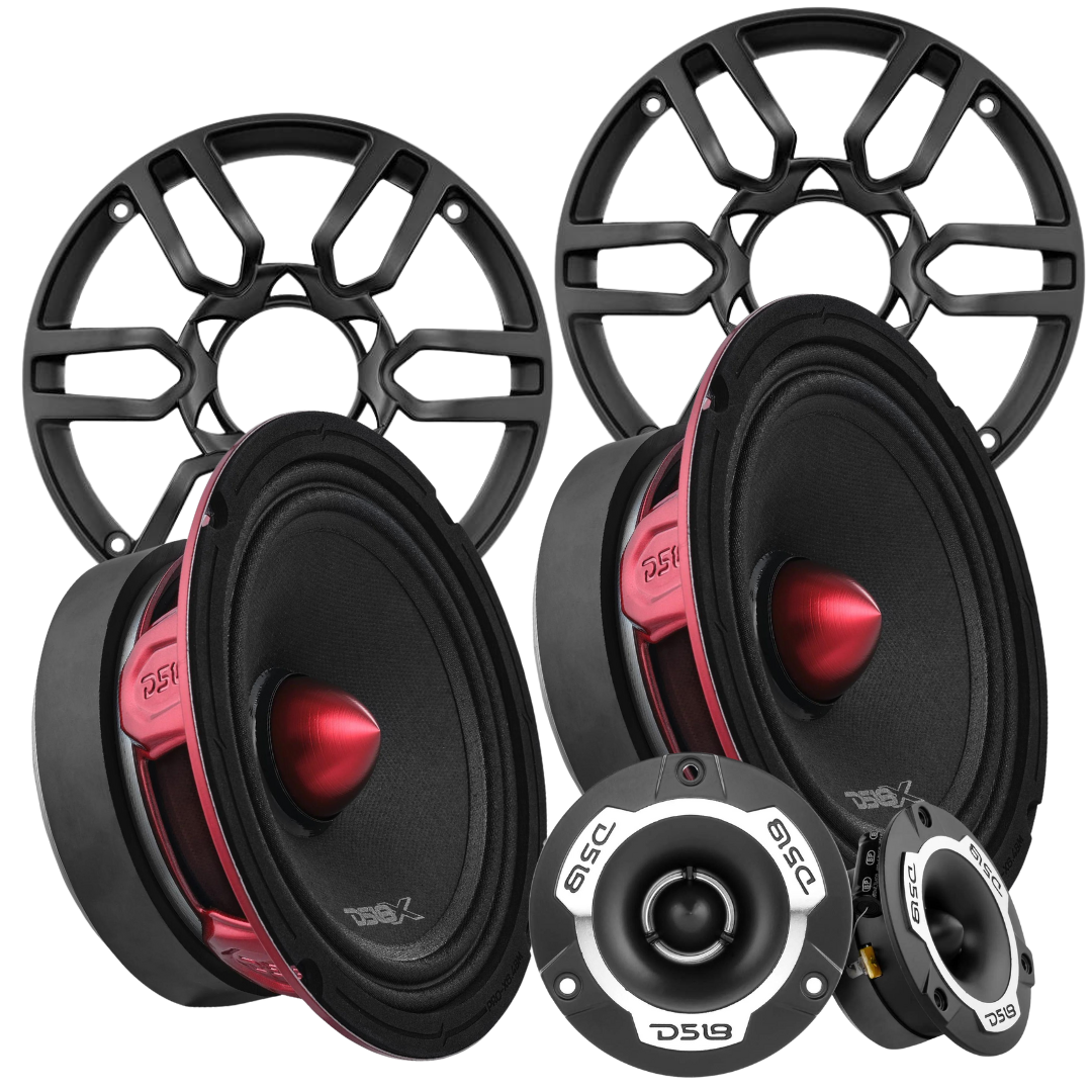 2x DS18 Mid-Range Speakers with Tweeters Plastic Grills