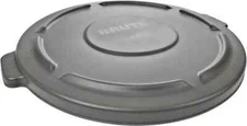Rubbermaid Round Lid for Use with 44 Gal Round Trash Cans Gray, Plastic, For ...