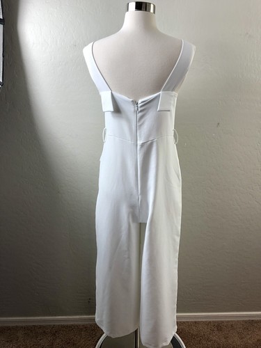 TOPSHOP Womens 4 White Overalls Jumpsuit Cropped *No Belt* - Picture 5 of 8