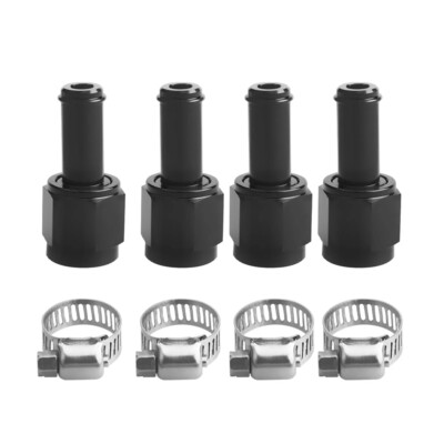 6AN AN6 Female Straight To 3/8'' Swivel Hose Barb Fitting Adapter 4Pcs