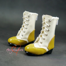 Yellow White Spliced Boots Pointed-toe Shoes Buckle for 1/3SD BJD Doll LUTS AOD