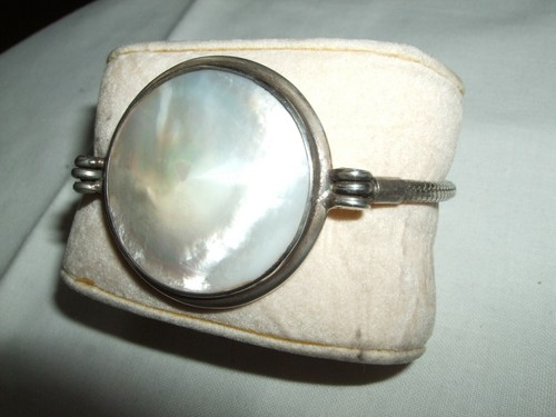 BRACCIALE BRACELET ARMBAND MADREPERLA ABALONE ARGENTO 925 STERLING 20/21 CM - Foto 2 di 11