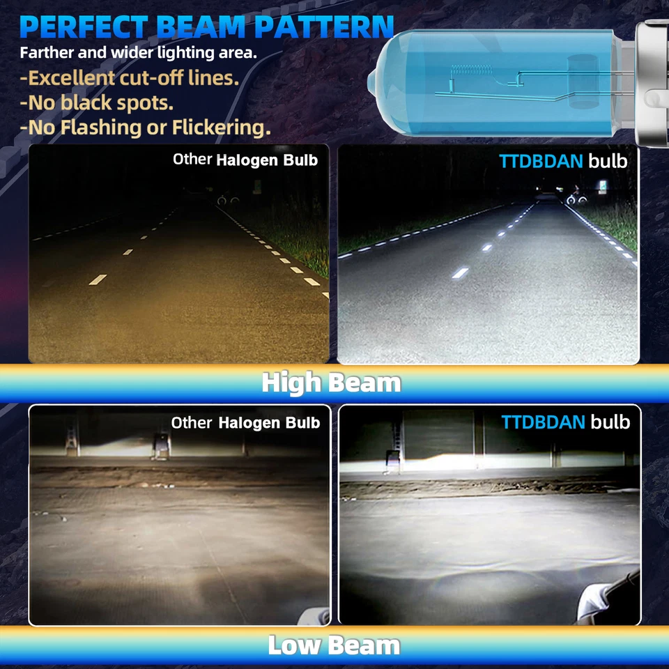 For Toyota Avalon 1995-2006 9005 9006 Halogen Headlight Bulbs High Low Beam - image 3 of 4