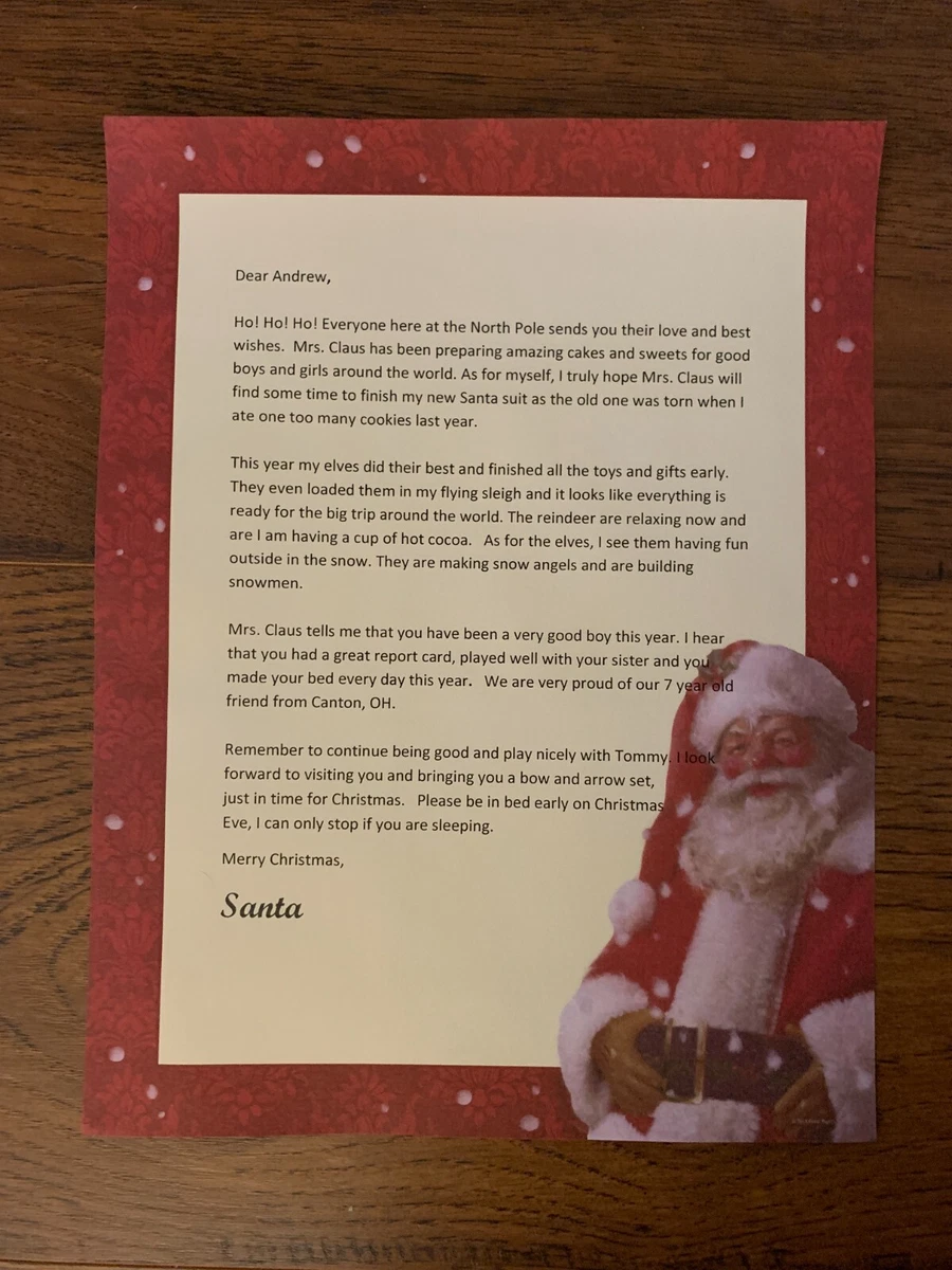 Send a online letter from santa