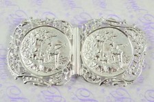Romeo  Juliet Pattern Silver Plated Nurses Buckle Handmade in Sheffield