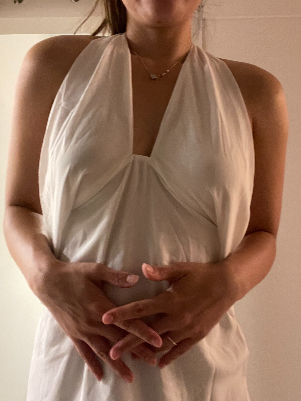 Zara Basic White Back less Halter neck top - Size… - image 8