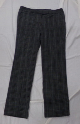 WORTHINGTON Womens Size 10P Gray & Black Plaid Dress Pants ~ NEW