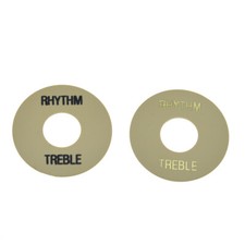 2x Cream Gold/Black Toggle Switch Washer Plate Rhythm Treble Ring for Les Paul