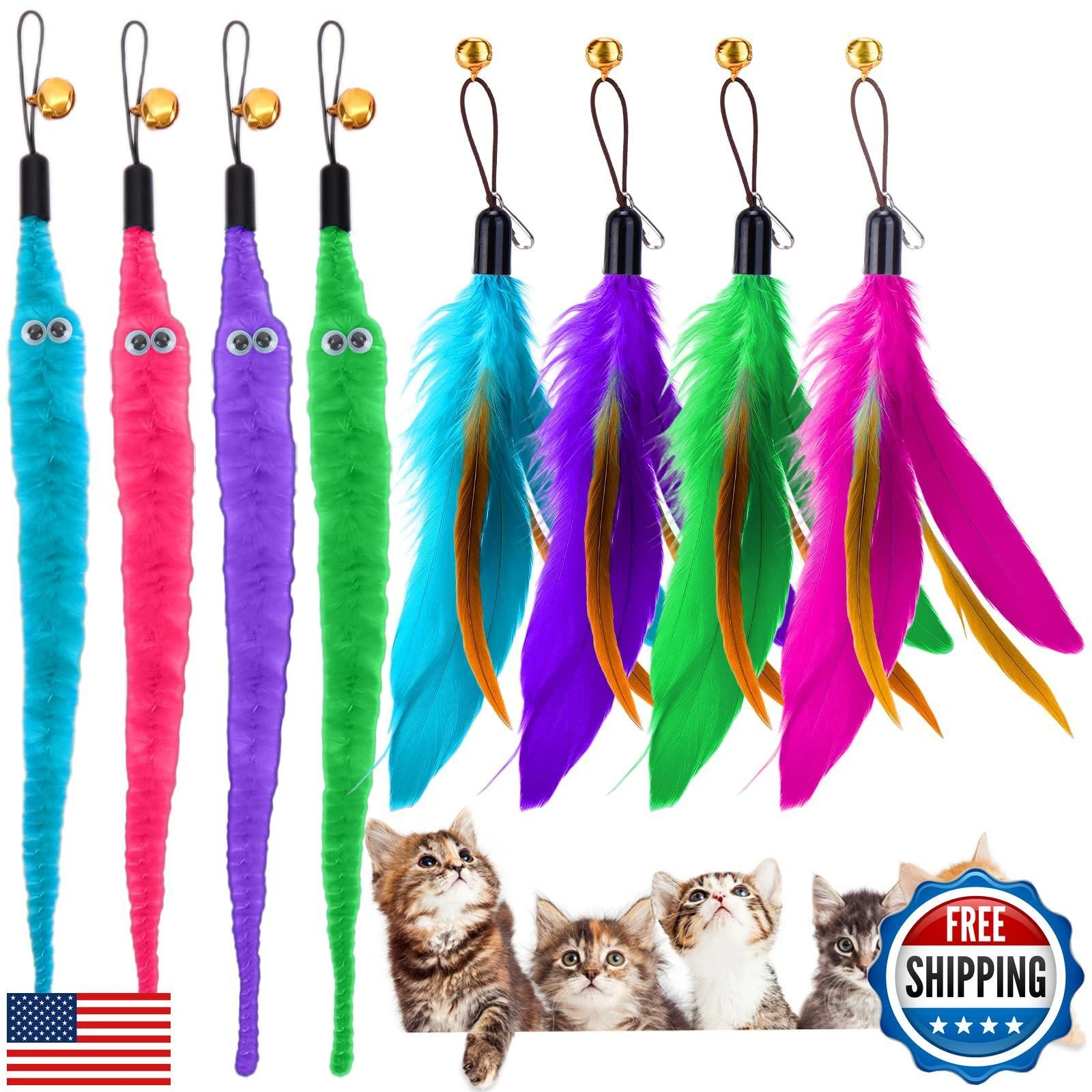 Mity rain Interactive Cat Toys Replacement Tails, Replacement Tails for Speed