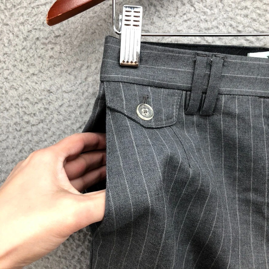 OFF WHITE Pantalone elegante sartoriale bianco sporco Virgil Abloh uomo 26 28 grigio spilla righe spigolose