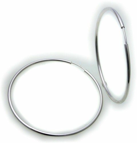 Pendientes criollos plata 925 brillo 50 mm plata de ley unisex criollos de tubo - Imagen 2 de 2