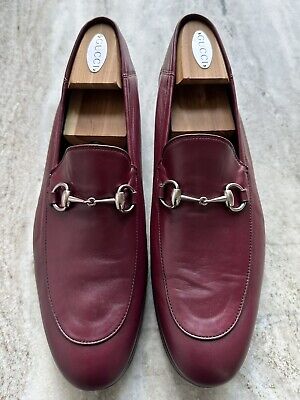 GUCCI BRIXTON Horsebit Leather Loafer Burgundy Maroon 12 GUCCI BRIXTON Horsebit Leather Loafer Burgundy Maroon 12