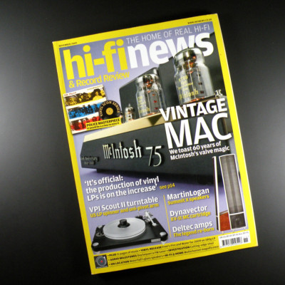 HI-FI News & Record Review Magazine Nov 2009 VPI Scout II MartinLogan