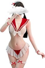 Women Cosplay Lingerie Kawaii Anime Schoolgirl Roleplay Costume Bikini Red