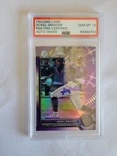 Adael Amador Autograph Bowman Chrome Purple Refractor 177/250 PSA/ DNA Certified