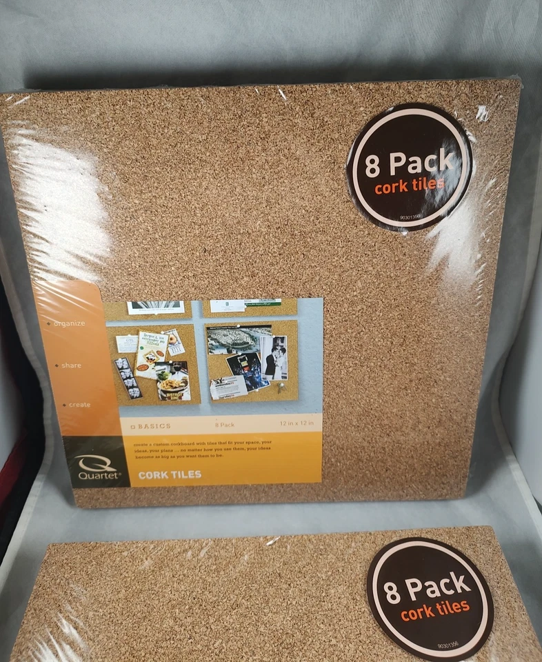2 Packages Quartet Cork Tiles 12 x 12in Self Stick  16 Total Tiles NIP - Image 3 of 4