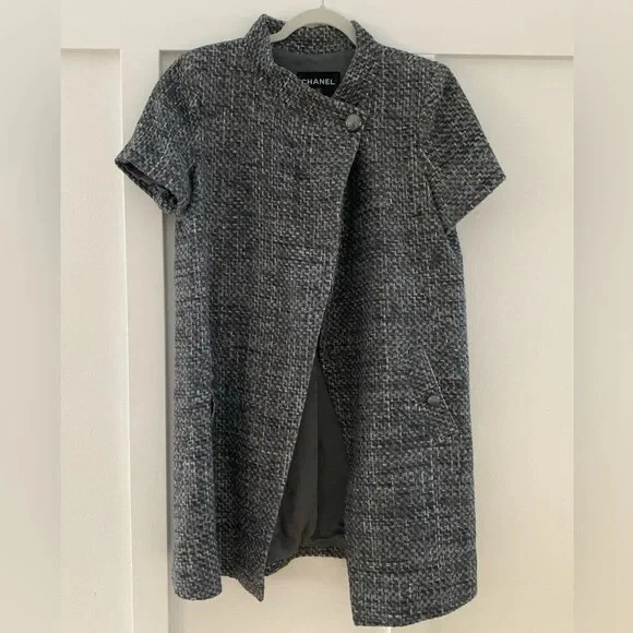 Abito giacca tweed Chanel grigio