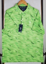 WILLIAM MURRAY NEW $88 Size Large Mens Long Shadows Polo Shirt Performance Golf