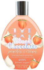 Double Dark Black Chocolate Peaches  Cream 400X Bronzer Tanning Lotion 13.5 oz