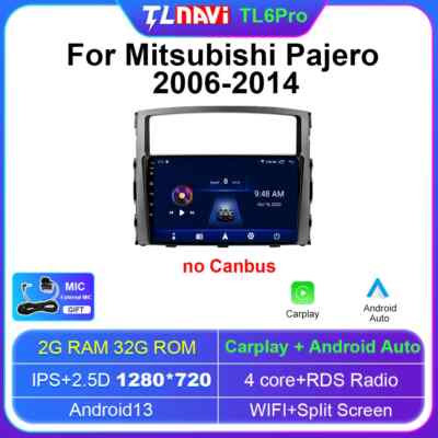Car Radio GPS Navi For Mitsubishi Pajero 2006-2014 Android Auto Carplay Screen