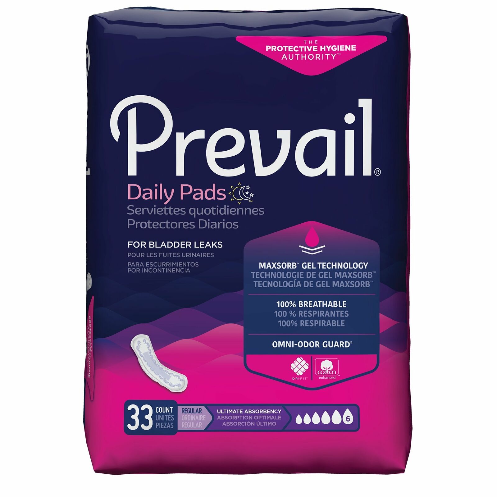 Prevail Incontinent Pad 16" L Regular Length PV-923/1 Ultimate 33 Ct