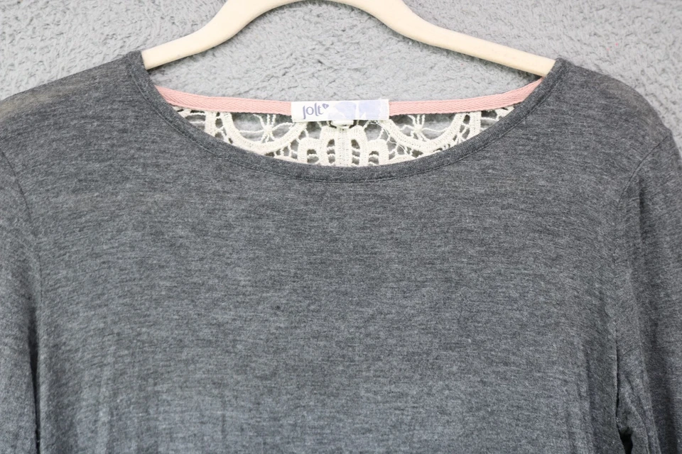 Túnica gris manga larga Jolt-encaje espalda-talla mediana-BOHO-falda suave Foto 3 de 4