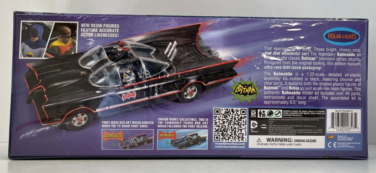 Polar Lights Classic '66 Batman Batmobile Model Assembly Kit 1:32 Scale ...