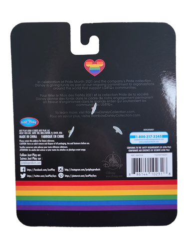 Disney Rainbow Collection Mickey Mouse Plush Backpack Keychain Clip-on Hanger - Picture 2 of 2