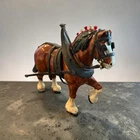 Vintage Budweiser Clydesdale Draft Horse Figurine Harnessed Plastic Beer Display
