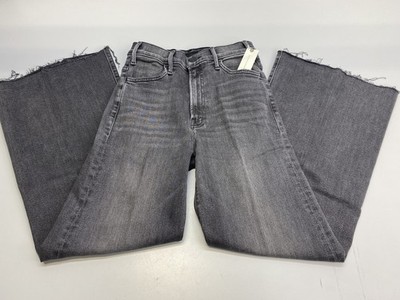Mother Womens Jean Call It A Night Gray Size 27 The Hustler Roller Ankle Fray