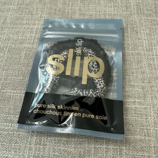 SLIP PURE SILK SKINNY SCRUNCHIE  LEOPARD PRINT & BLACK 2pc NEW HAIR ELASTIC NEW