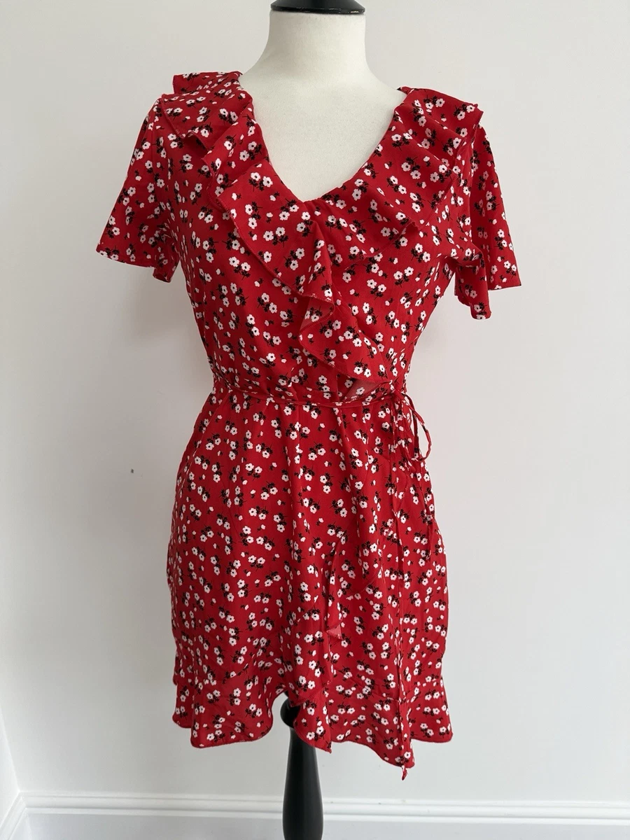 strapless open back dress Red Linen Blend Cut-Out Maxi Dress main image 1