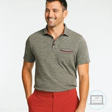 Champion Mens Performance Polo Shirt Short Sleeve Heather Gray Size XL