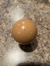 RARE Antique Pool Billiard BEIGE Cue Ball w/ GOLD DIAMOND - Near 2 1/4" Diameter