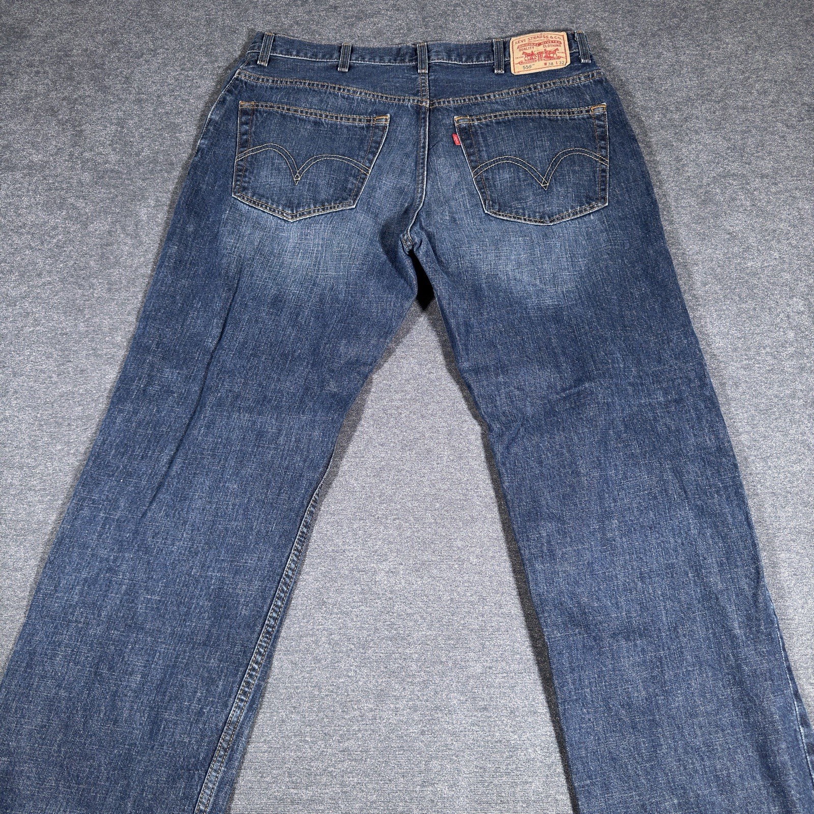 Levis 559 Jeans Mens 38x30 Blue Dark Wash Relaxed Straight Fit Baggy USA Y2K thumbnail 3