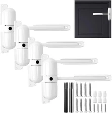 Gisafai 4 Pcs Automatic Door Closer, Spring Closer Heavy Duty Self White