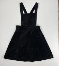 Modcloth Cupcake Consultant Black Overall Dress Size Small Adjustable  Straps
