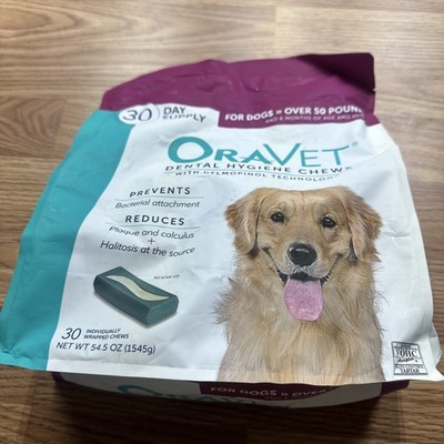 ORAVET Dental Chews for Dogs,  Large Dogs, over 50 Lbs., 30 Count Pack