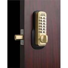 Lockey USA M210-EZ SB Satin Brass Mechanical Keyless Digital Combination Dead...