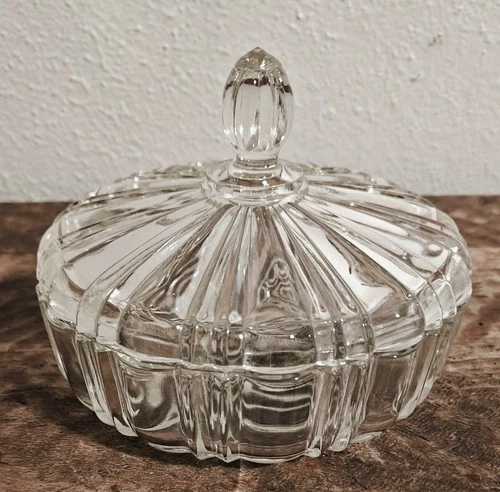 Old Cafe Clear Candy Dish Depression Glass Anchor Hocking