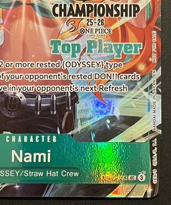 one piece card championship nami top player | eBay