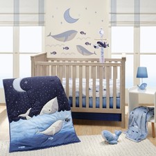 Lambs  Ivy Bubbles  Squirt 3-Piece Whale/Ocean Aquatic Baby Crib Bedding Set