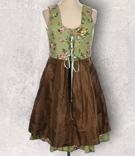 Edelnice Dirndl German Octoberfest Dress Traditional Costume Green Floral 48/ XL