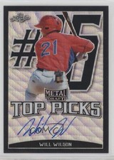 2019 Leaf Metal Draft Top Picks Black Wave 5/7 Will Wilson #TP-WW1 Auto 0b0