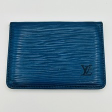 Louis Vuitton ID Badge Holder Mens One Size Blue Epi Leather Pocket Card Case